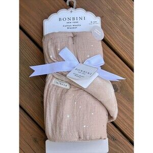 BONBINI Cotton Muslin Baby Blanket Reversible Soft Plush Lining Silver S…